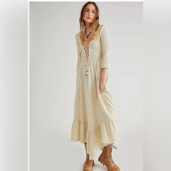 Free People Endless Summer Perfect Solution Maxi Dress Ivory XS - Picture 11 of 11